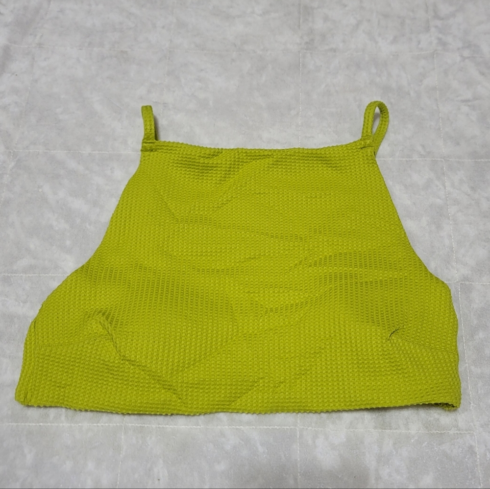 Aerie Fluorescent Green Bandeau Swim Top Sz M